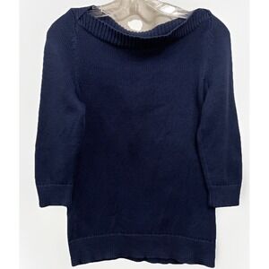 Lauren Ralph Lauren Navy‎ Blue 3/4 Sleeve Pullover Knit Sweater Women's XS